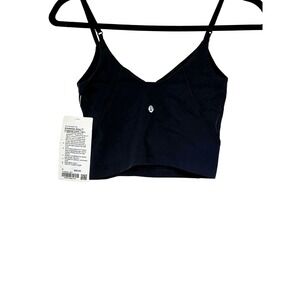 Lululemon Align Cropped Cami Tank Black Built in Bra Adjustable Straps Size 2